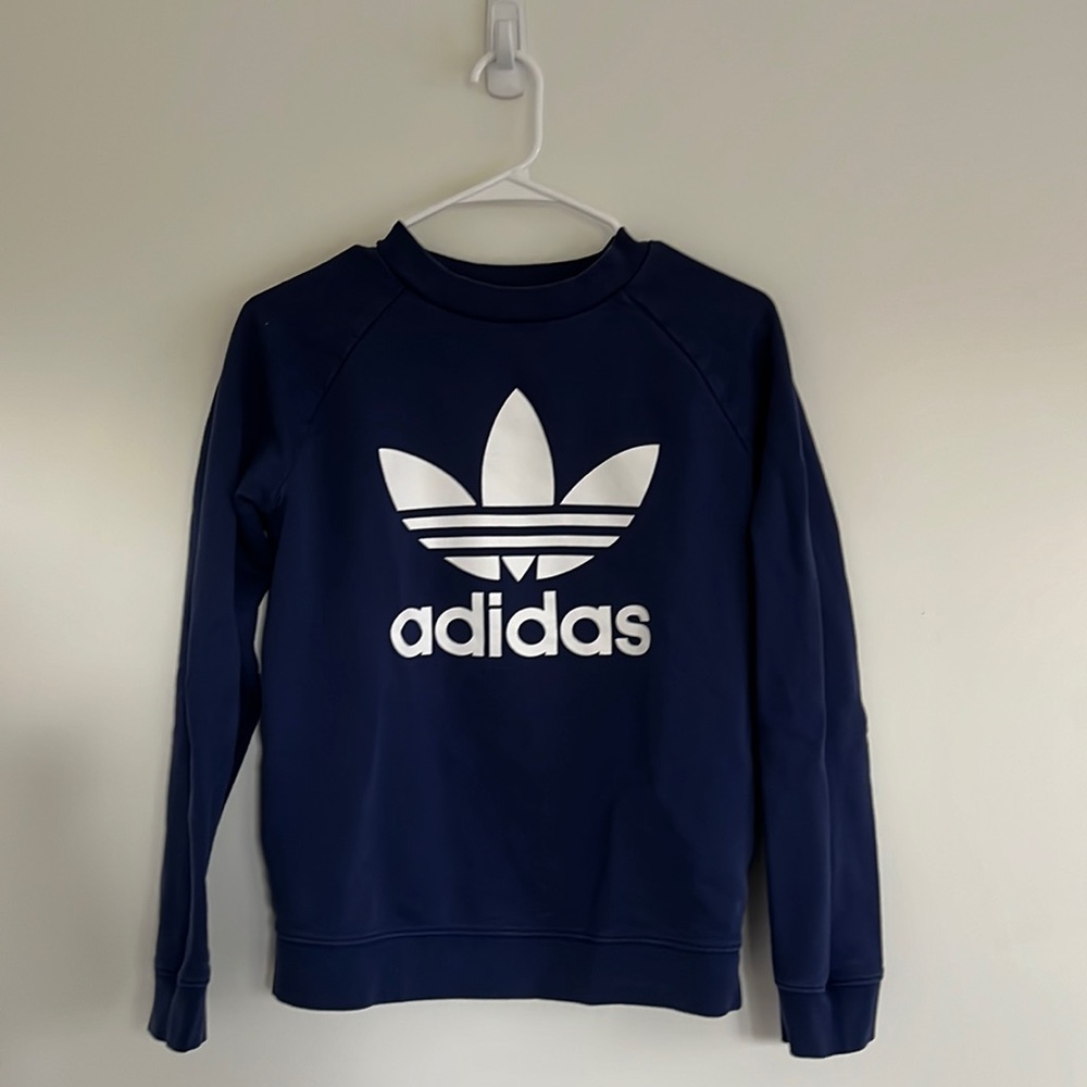 Adidas cotton sweatshirt - blue - size small